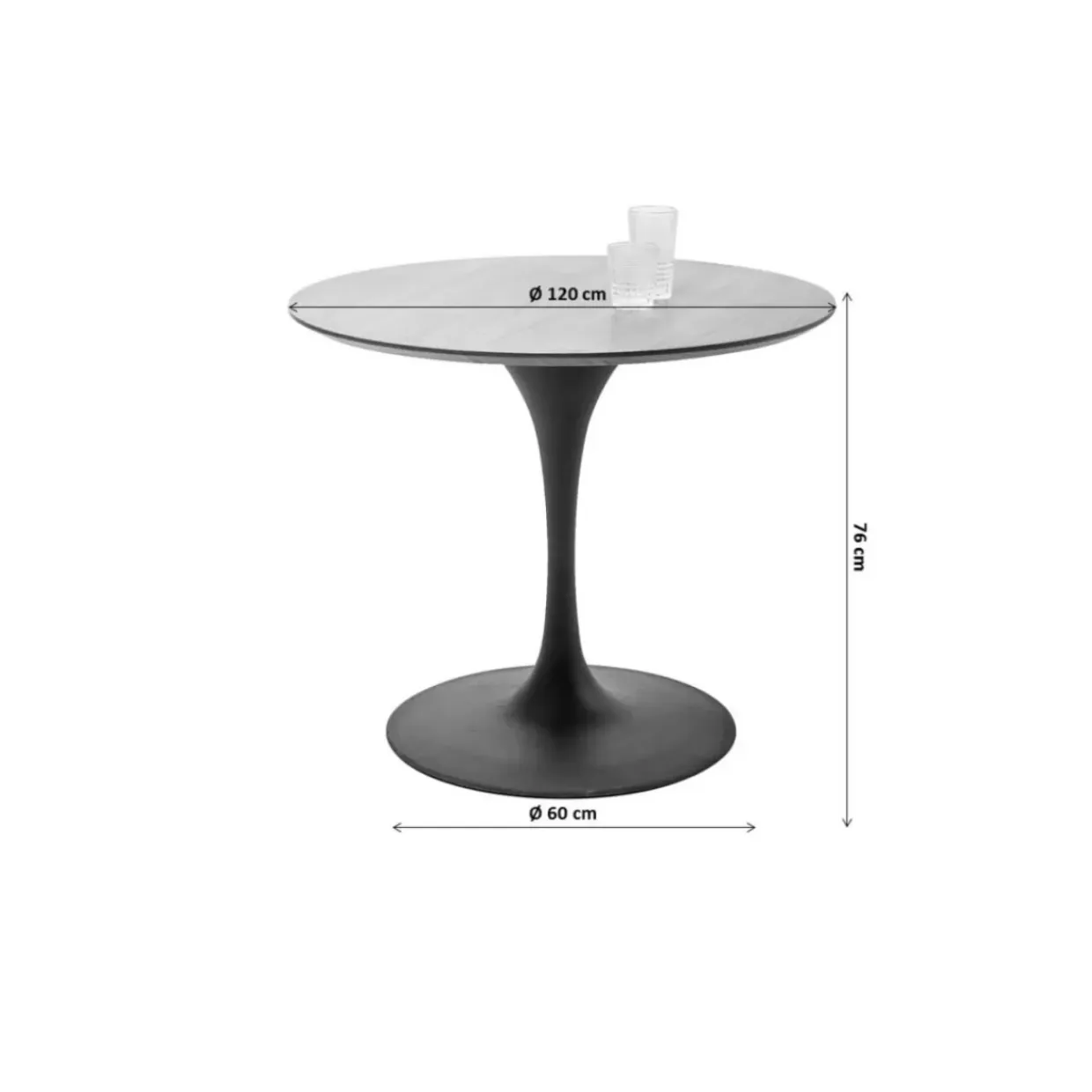 Tisch Invitation Set Eiche Weiss O120Cm