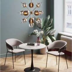 Tisch Schickeria Marmor Weis Schwarz O80Cm