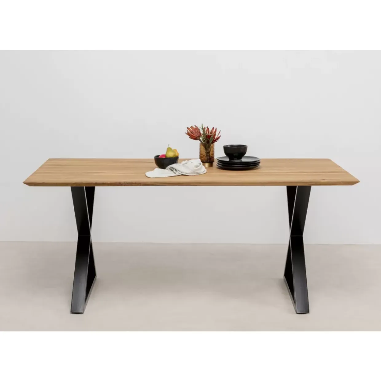 Tisch Symphony Eiche Cross Schwarz 180X90Cm