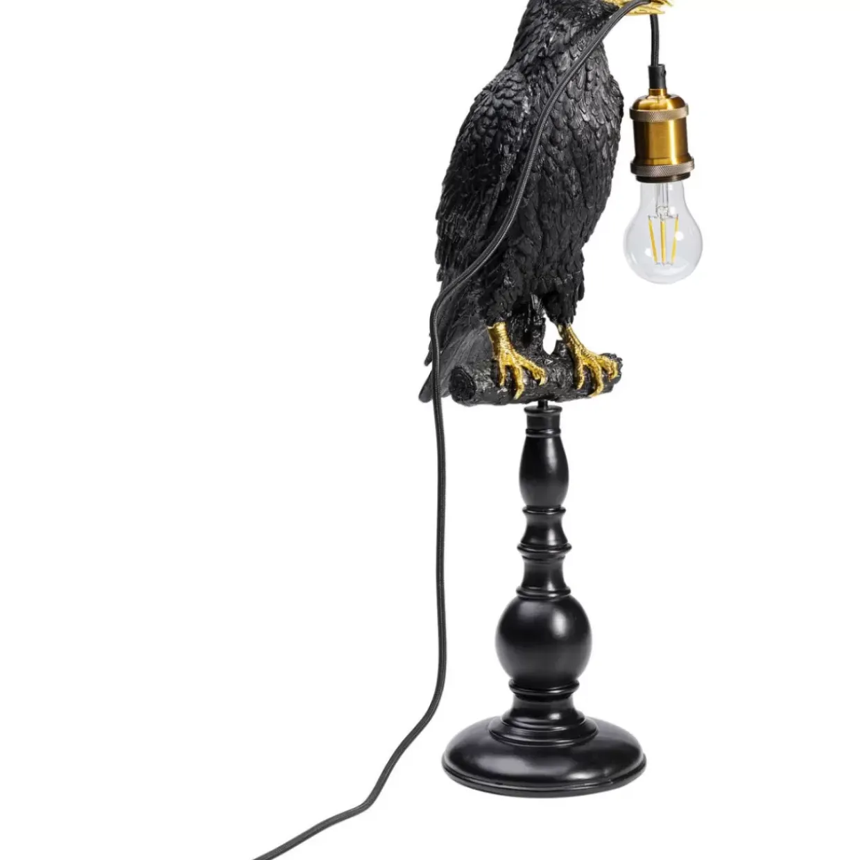 Tischleuchte Animal Sitting Crow Matt Schwarz