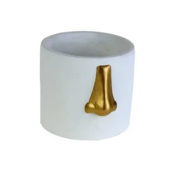 Ubertopf Nase Weiss/Gold