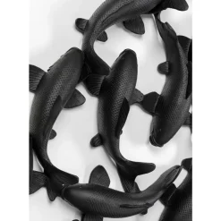 Wandobjekt School Of Koi Schwarz O160Cm