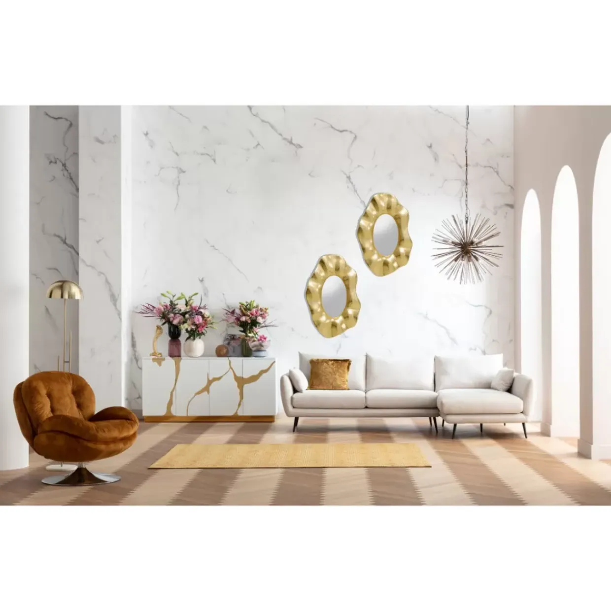 Wandspiegel Riley Gold 150X98Cm