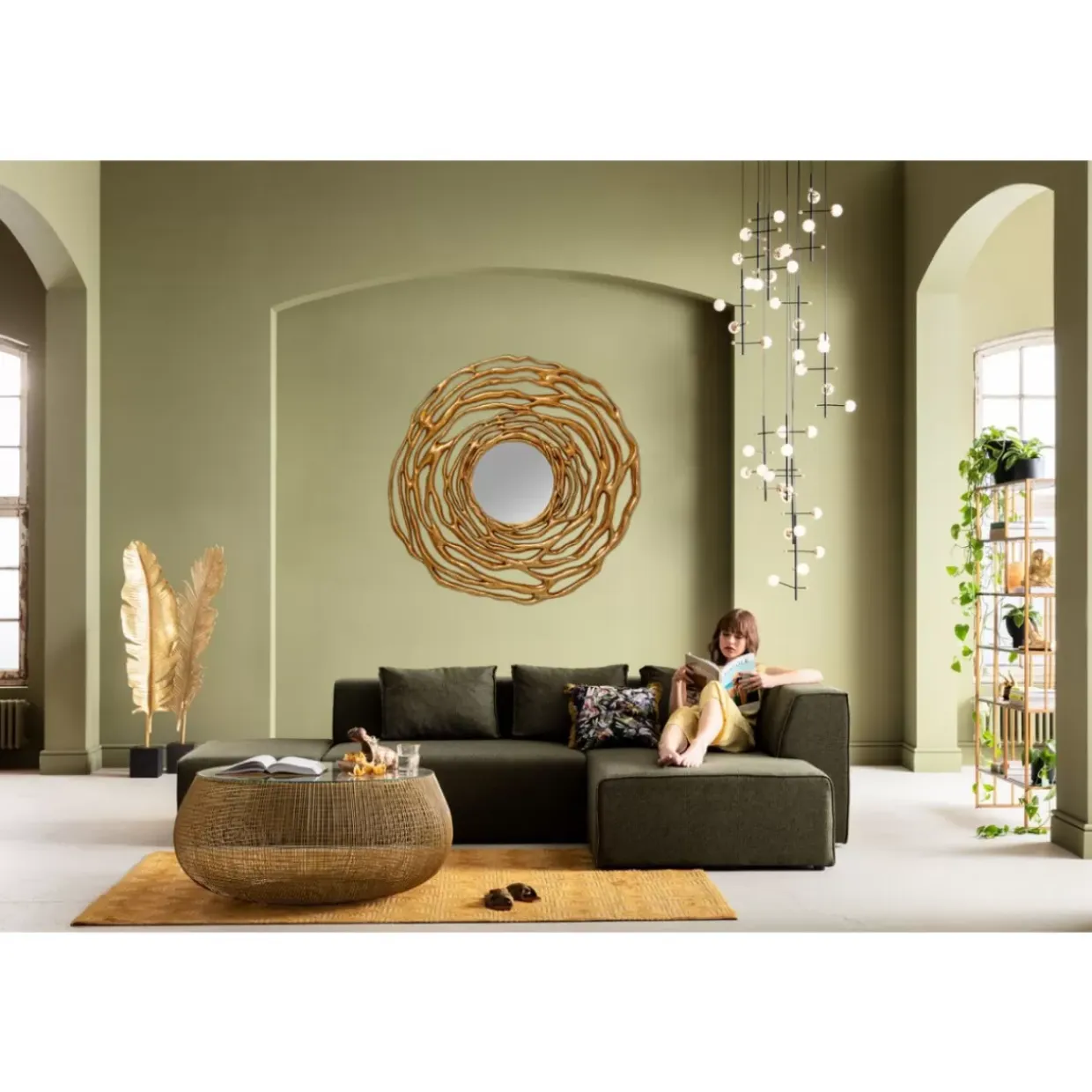 Wandspiegel Twiggy Gold O121Cm