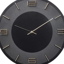 Wanduhr Leonardo Schwarz/Gold 50