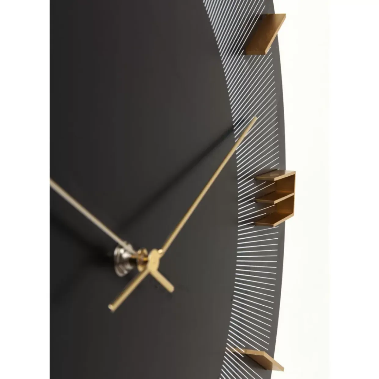 Wanduhr Leonardo Schwarz/Gold 50